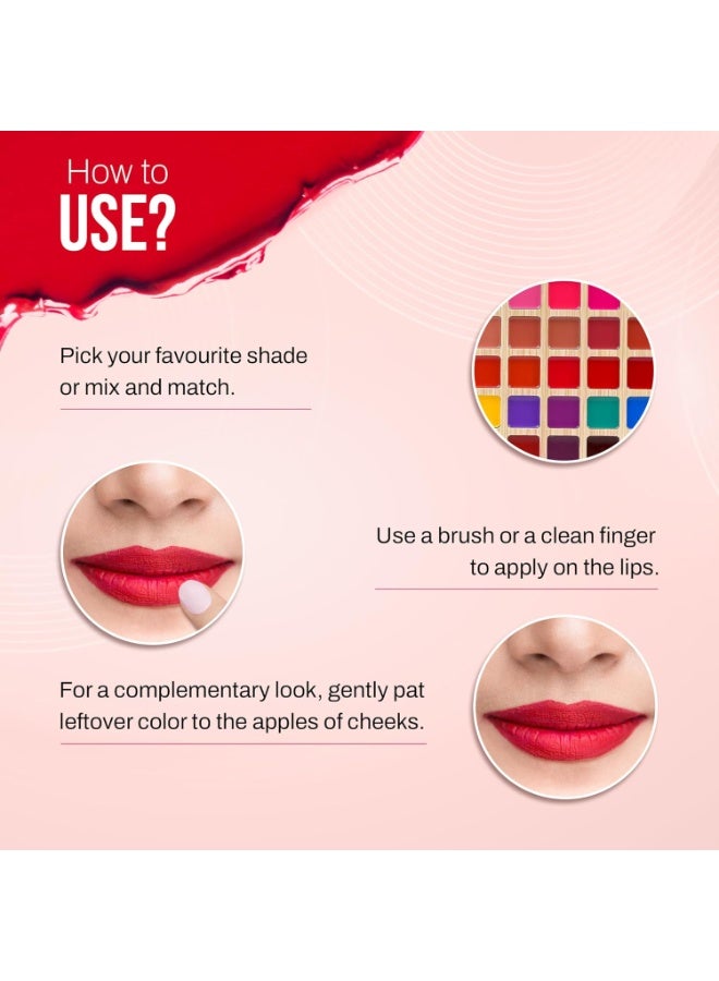 Colors Queen Multishade Lip Palette with 25 Lipstick Colors,Creamy Matte Finish Lip Colors,Feather Lightweight Formula,Versatile Color Options,Travel Friendly Lipstick Palette with Attached Mirror - Image 3